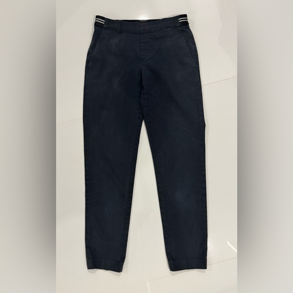 Uniqlo Black Pants with striped elastic waist band. Size XS